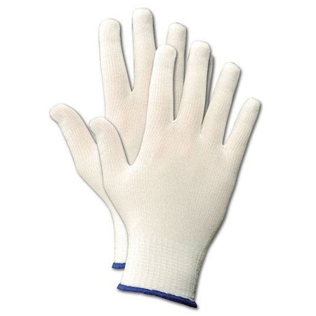 Magid Cleanroom Gloves, Nylon, 8.5in L, White, L, 12 PK 30NY-L